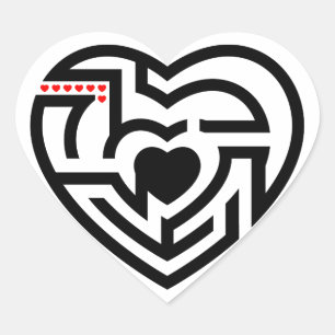 Liebe Labyrinth Herz-Aufkleber