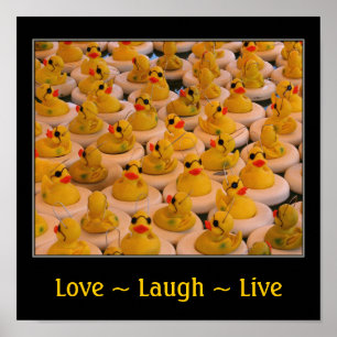 Liebe Lächeln Live-Kautschuk-Ducks Inspiration Poster