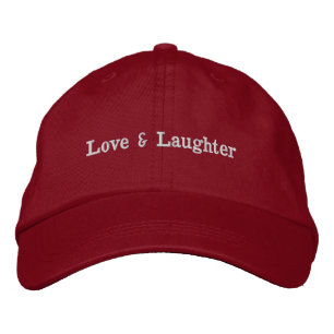 Liebe & Lachen Benutzerdefinierter Text Charmanter Bestickte Baseballkappe