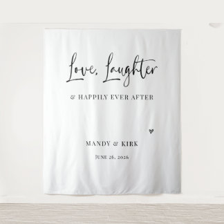 Liebe Lachen glücklich bis ans Ende der Welt Hochz Wandteppich