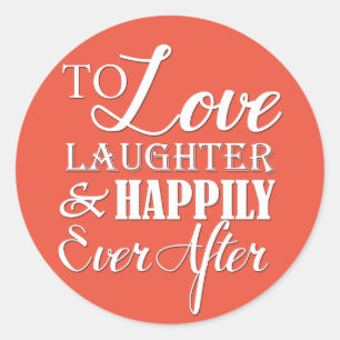 Liebe Lachen glücklich je nach Hochzeit Runder Aufkleber