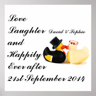 Liebe Lachen Hochzeitsenten Poster