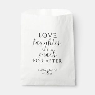 Liebe, Lachen und ein Imbiss für Nachspeisen Geschenktütchen