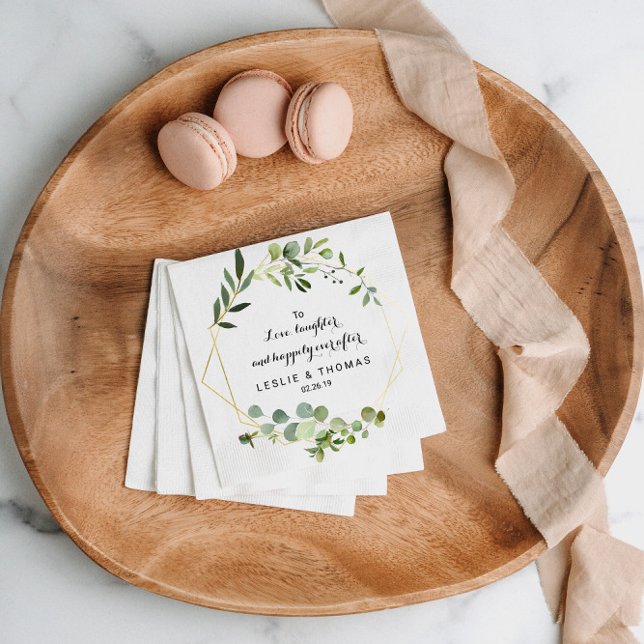 Liebe, Lachen und glücklich immer danach Serviette (Von Creator hochgeladen)