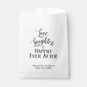 Liebe, Lachen und glücklich immer nach den Taschen Geschenktütchen