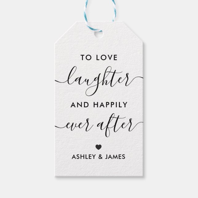 Liebe Lachen und glücklich immer nach Gnade Geschenkanhänger (Vorderseite)