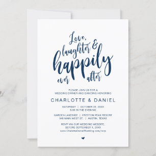 Liebe, Lachen und glücklich immer nach, Hochzeit Einladung