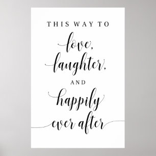Liebe, Lachen und glücklich immer nach Hochzeit Poster