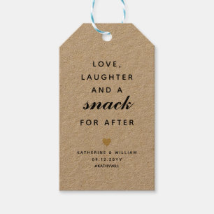 Liebe Lachen und Snack für nach der Gastgeschenk H Geschenkanhänger