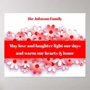 Liebe & Lachen Warmen Herz & Zuhause Blume Poster