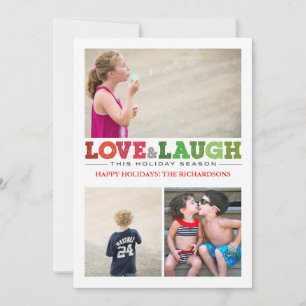 Liebe + Lachen x3 Feiertagskarte