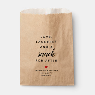 Liebe, Lacher und Snack nach Hochzeit Geschenktütchen
