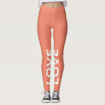 Liebe Lachs Monochrome klassischer Text Leggings<br><div class="desc">Anpassbar mit Ihrem Text. Bitte schreiben Sie in CAPS.</div>