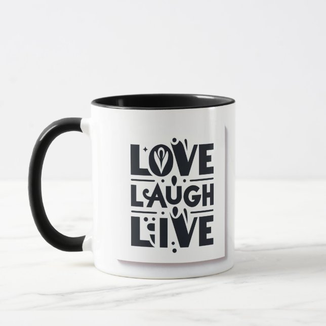 Liebe lacht in schwarzer Tasse (Links)