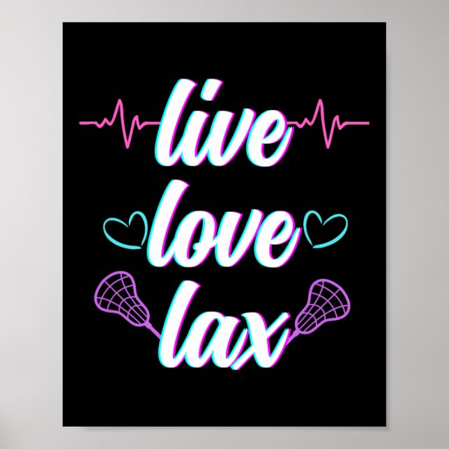 Liebe Lacrosse Lover für Frauen Mädchen Poster (Vorne)