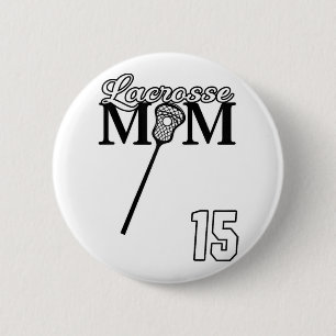 Liebe Lacrosse Mama Lacrosse #15 Shirt Lax Player  Button