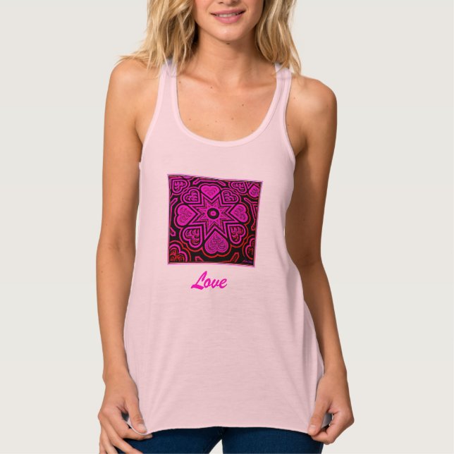 'Liebe' Ladys Racerback Tank Top (Vorderseite)