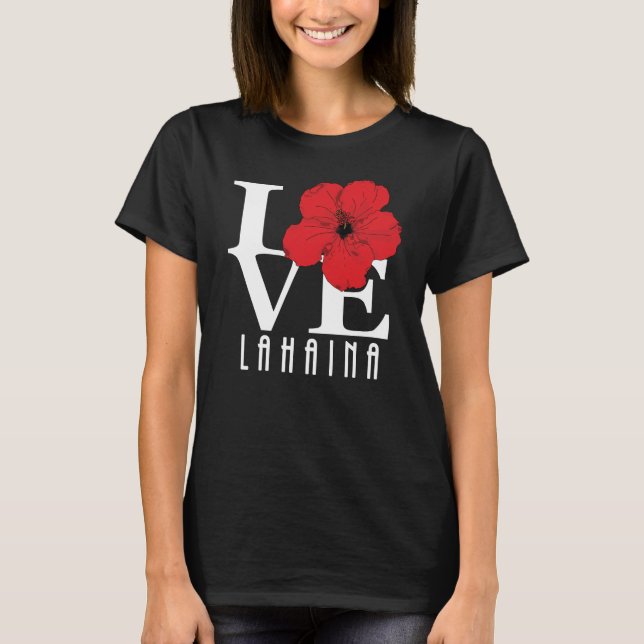 LIEBE Lahaina Roter Hibiskus T-Shirt (Vorderseite)