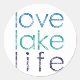 Liebe Lake Life Runder Aufkleber
