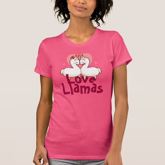 Liebe-Lama-Pyjama-Spitze T-Shirt (Vorderseite)