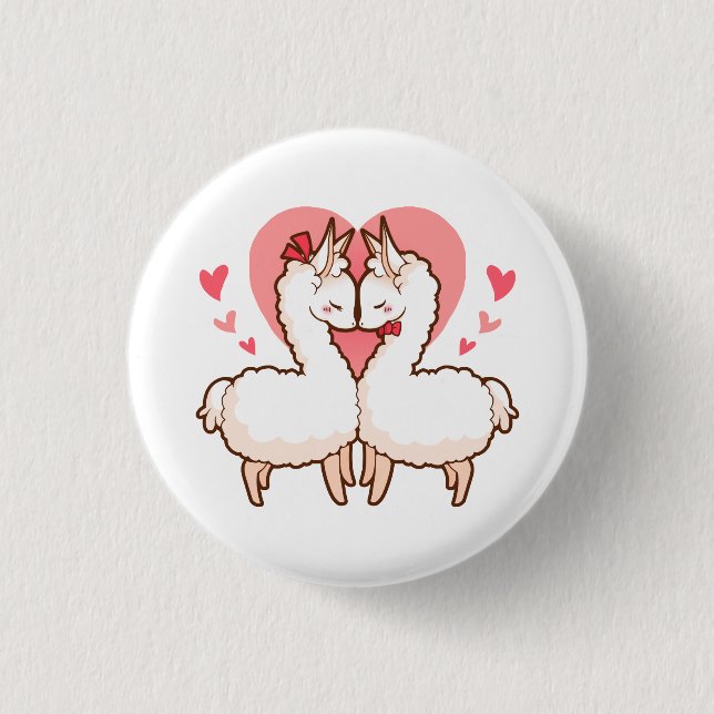 Liebe-Lamas Button (Vorderseite)
