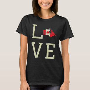 Liebe Landkarte Kanadische Tageskarte Ahorn Proud T-Shirt