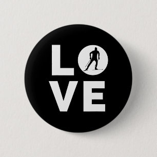 Liebe Langlaufen Button