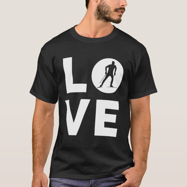 Liebe Langlaufen T-Shirt (Vorderseite)