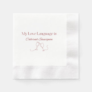 Liebe Language Cabernet Sauvignon Cocktail Napkins Serviette