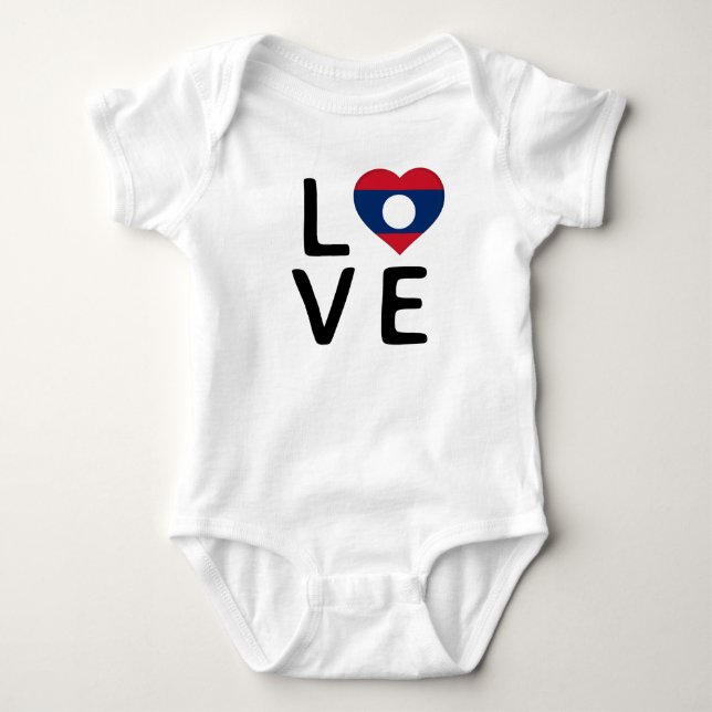 Liebe - Laos-Flagge Baby Strampler (Vorderseite)