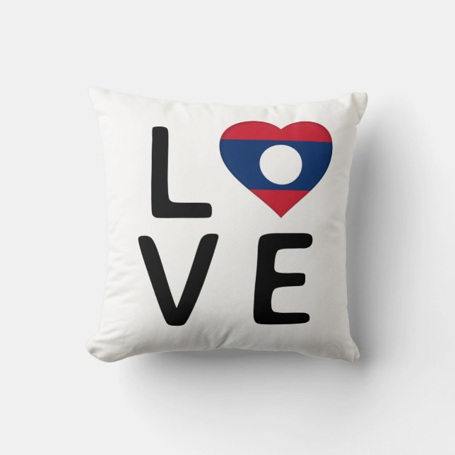 Liebe - Laos-Flagge Kissen (Vorderseite)