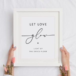 Liebe lass   Minimalistisches Hochzeitsglanzzeiche Poster