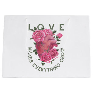 Liebe lässt alles wachsen - romantische Blumenkuns Große Geschenktüte