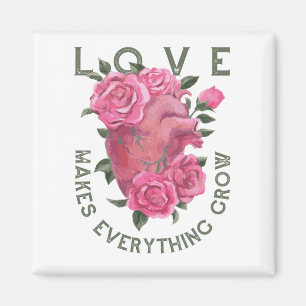 Liebe lässt alles wachsen - romantische Blumenkuns Magnet