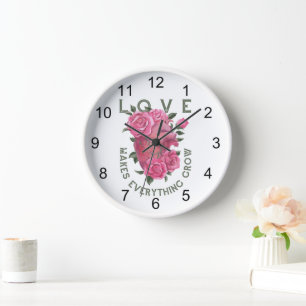 Liebe lässt alles wachsen - romantische Blumenkuns Uhr
