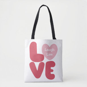 LIEBE Laugh Live Pink Typografie