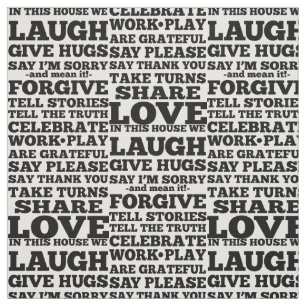 Liebe Laugh Quote Print Muster Fabric Stoff