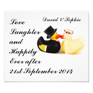 Liebe Laughter Wedding Ducks Fotodruck