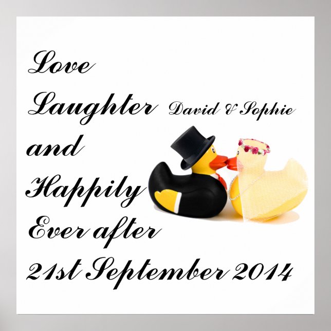 Liebe Laughter Wedding Ducks Poster (Vorne)