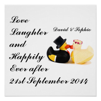Liebe Laughter Wedding Ducks Poster