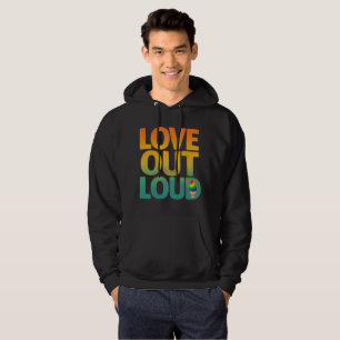 Liebe laut Retro-Pride-Typografie-Design Hoodie
