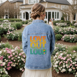 Liebe laut Retro-Pride-Typografie-Design Jeansjacke
