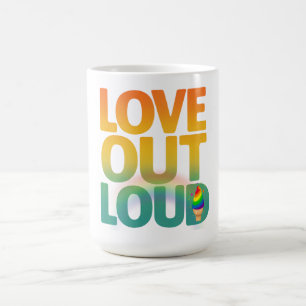 Liebe laut Retro-Pride-Typografie-Design Kaffeetasse