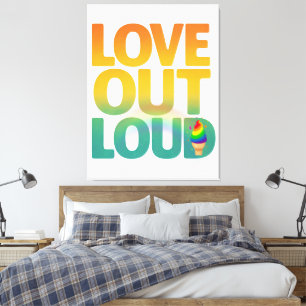 Liebe laut Retro-Pride-Typografie-Design Leinwanddruck