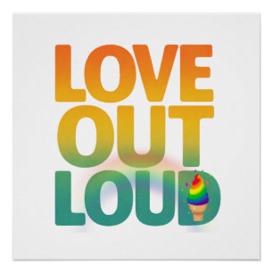 Liebe laut Retro-Pride-Typografie-Design Poster