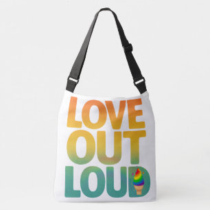 Liebe laut Retro-Pride-Typografie-Design Tragetaschen Mit Langen Trägern