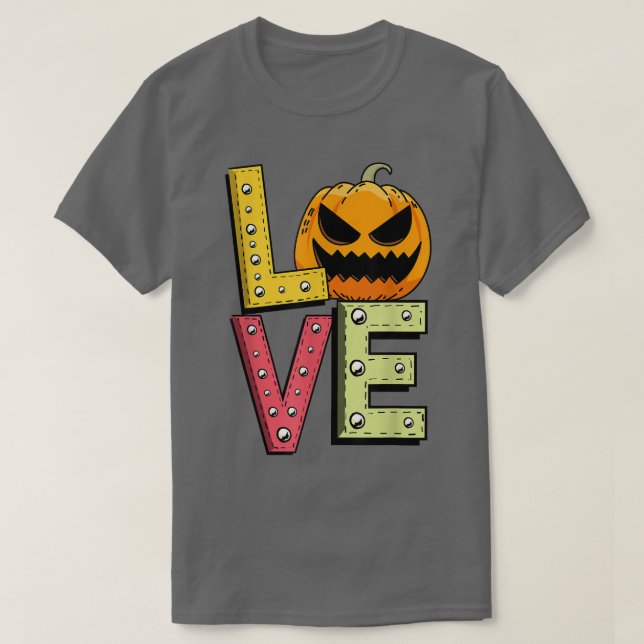 Liebe Lazy Halloween Kostüm Pumpkin Kürbislaterne T-Shirt (Design vorne)