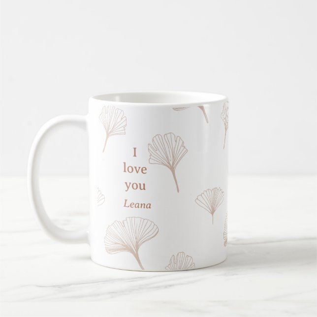Liebe Leana Ginko Tree Blätter Kaffeetasse (Links)