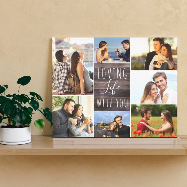 Liebe Leben mit dir 7 Foto Collage - Rustikales Ho Leinwanddruck (Von Creator hochgeladen)