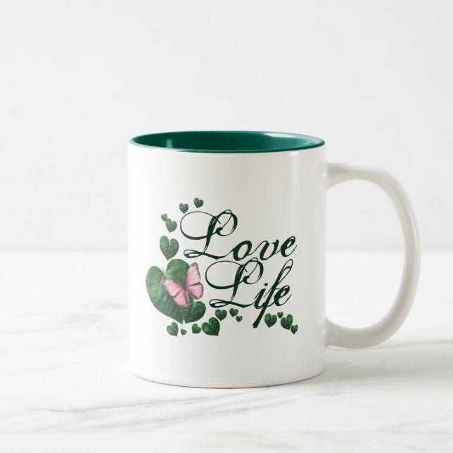 Liebe Leben Zweifarbige Tasse (Rechts)